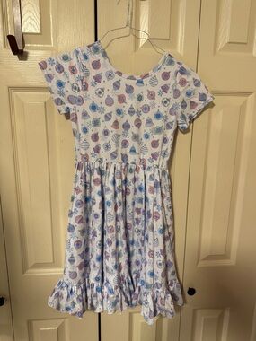 Girlhood Girls White Holiday Ornament Print Dress size 12